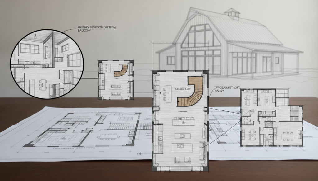 spacious barndominium blueprints